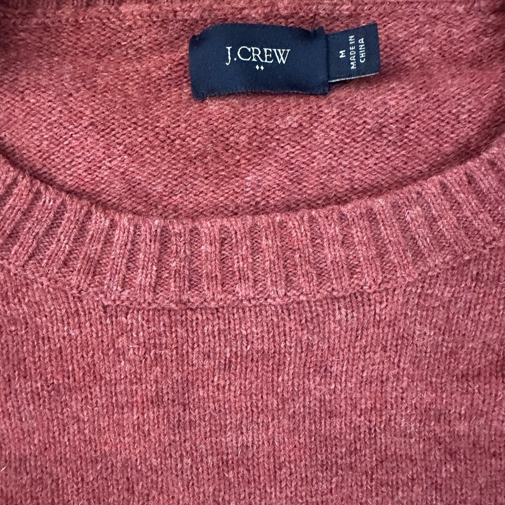 J. Crew Red Crewneck Sweater Lambs Wool
